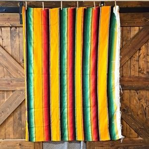 California King Made in Mexico Hand Woven Stripped Vibrant Blanket Throw